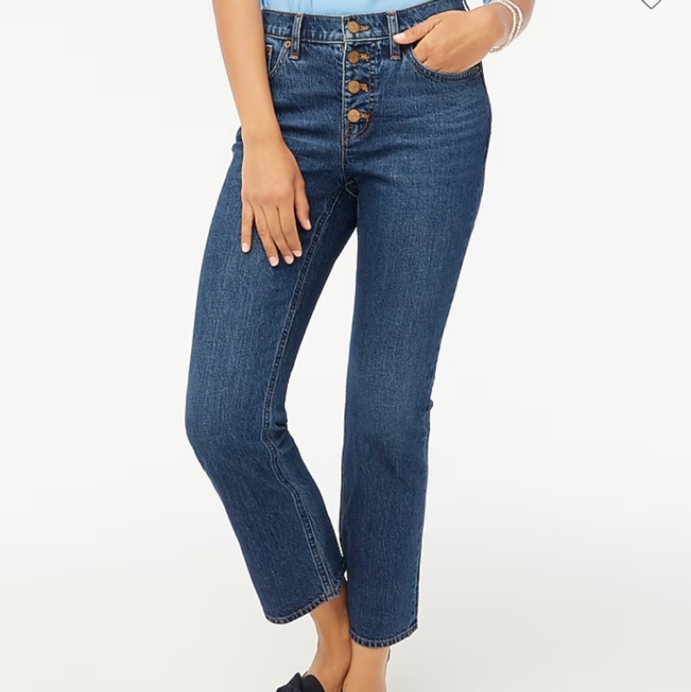 J. Crew Mid Rise Flare Crop Denim Jeans Size 28 NEW NWT